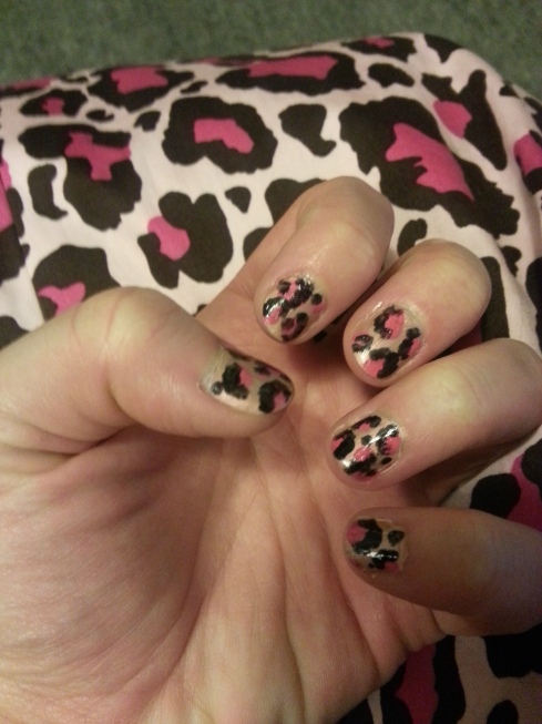 Oh yeah. Pink leopard fingernails!